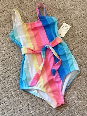 $70 Billabong Girls 💗💛 Me N U Striped One Piece Swimsuit